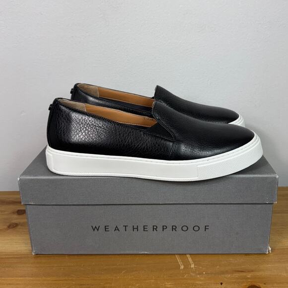 Aquatalia Onida Slip-on Sneaker in Black Leather Women's Size 8.5 - Picture 4 of 9